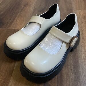 Brand new cream my white buckle shoes